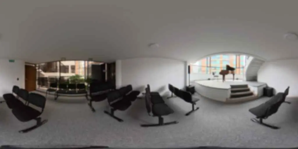 Instalaciones de Classicstone Music Center en Bogotá: auditorios en recorrido 360°