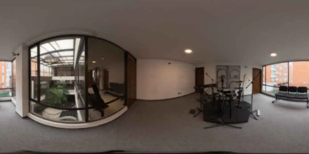 Instalaciones de Classicstone Music Center en Bogotá: salas de ensamble en recorrido 360°
