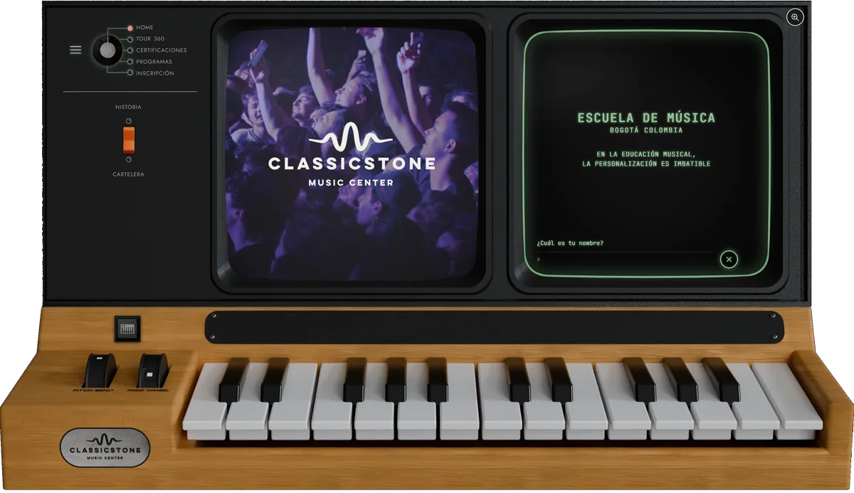 El sitio oficial de Classicstone Music Center: una web que además es un sintetizador que se puede tocar